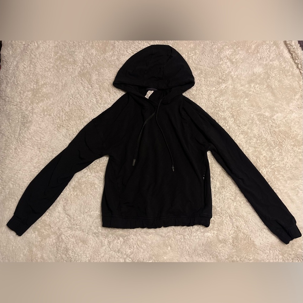 Lululemon Twisted and Tucked Hoodie Women's 4 Black Open Back Stretch W3AVHS